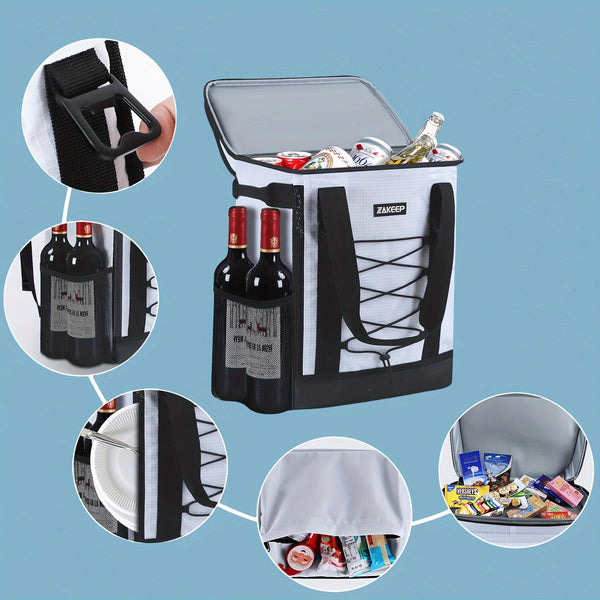 36 Cans Cooler Backpack For Camping & BBQ, Cooler Backpack With Leakproof Design, Padded Top Handle & Mesh Pocket For Easy Storage