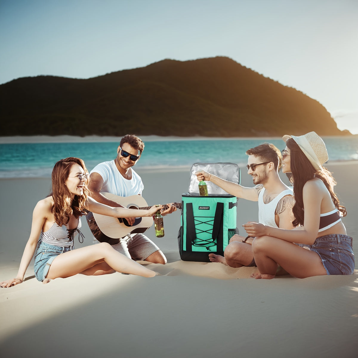 36 Cans Cooler Backpack For Camping & BBQ, Cooler Backpack With Leakproof Design, Padded Top Handle & Mesh Pocket For Easy Storage