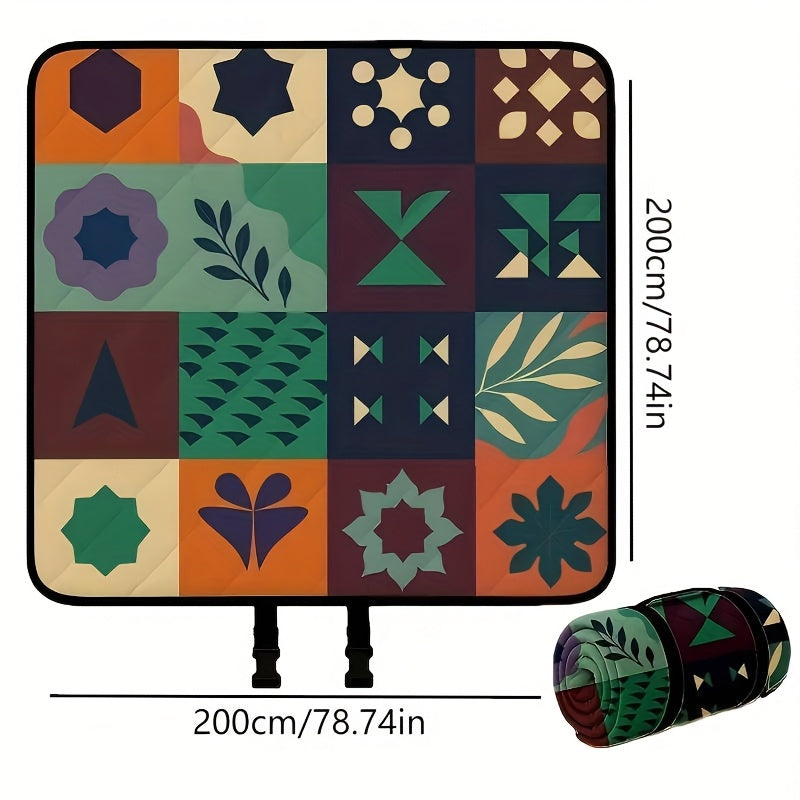 Extra-large Foldable Picnic Mat - With Carrying Strap & Three-layer Design | 78-inch Large Towel | Multi-purpose For Beach, Camping, And Parks | Durable Fabric | Portable And Moisture-proof, A Must-have For Family Gatherings And Camping