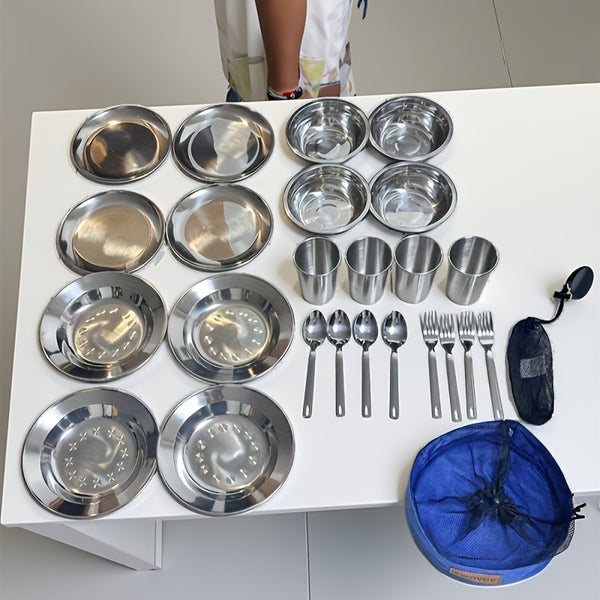 30P Home, Outdoor Cutlery, Spoons, Cups And Dishes Set