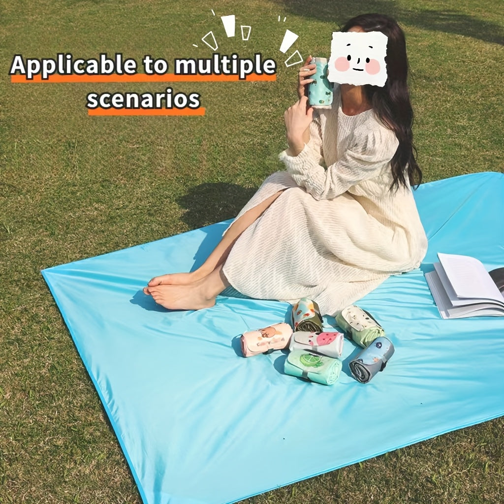 Multi-Style Portable Outdoor Picnic Mats with Pockets, Mini Beach Camping Sand-Proof Fabric. Very Suitable for Outdoor Trips, Beaches, Etc.