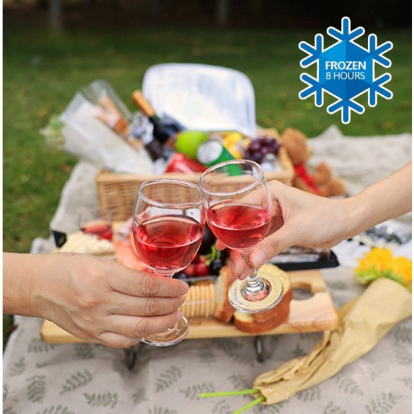 Free picnic mat Wicker Picnic Basket for 4 with Mini Folding Wine Picnic Table & Large Insulated Cooler Bag & Cutlery Service Kits for 4 Person, Couples Gifts, Wedding Gifts (Y908.27-1.57inch), Picnic Accessories, Picnic Backpacks, Durable Wicker Construc