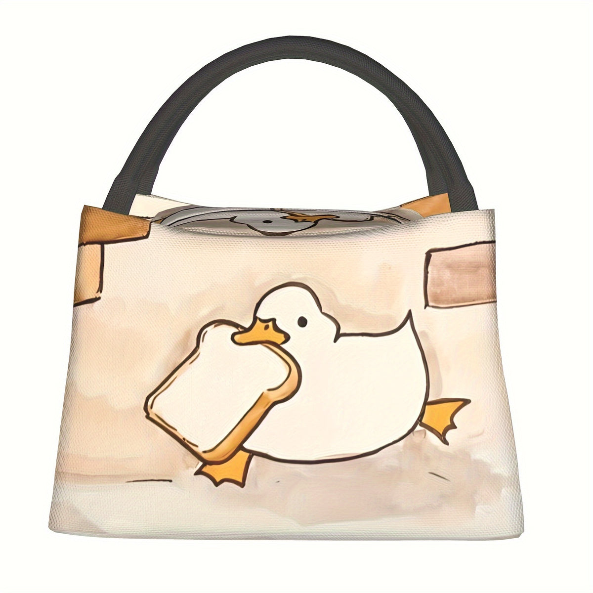 1pc Duck Pattern, Portable And Reusable Refrigerated Bag, Insulated Lunch Bag, Used For Camping, Picnicking, Beach, Home, Restaurant, Office, Outdoor. Suitable For Gifting To Friends. Family Birthday Gifts, Holiday Gifts. Local Repository