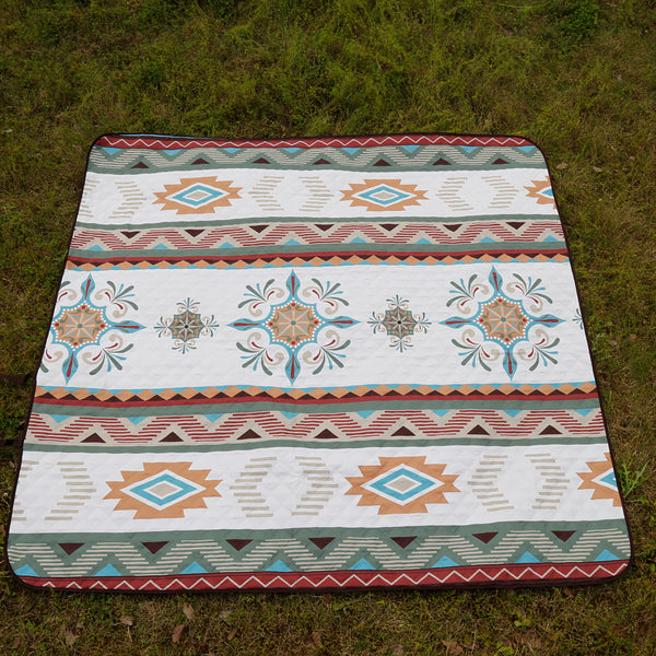 Portable Outdoor Picnic Blanket - A Lightweight and Durable Polyester Beach Mat with A Fashionable Geometric Design, Suitable for Camping, Barbecues, Hiking and Traveling, Camping Accessories, Camping Mat, Camping Floor Mat, Camping Accessories And