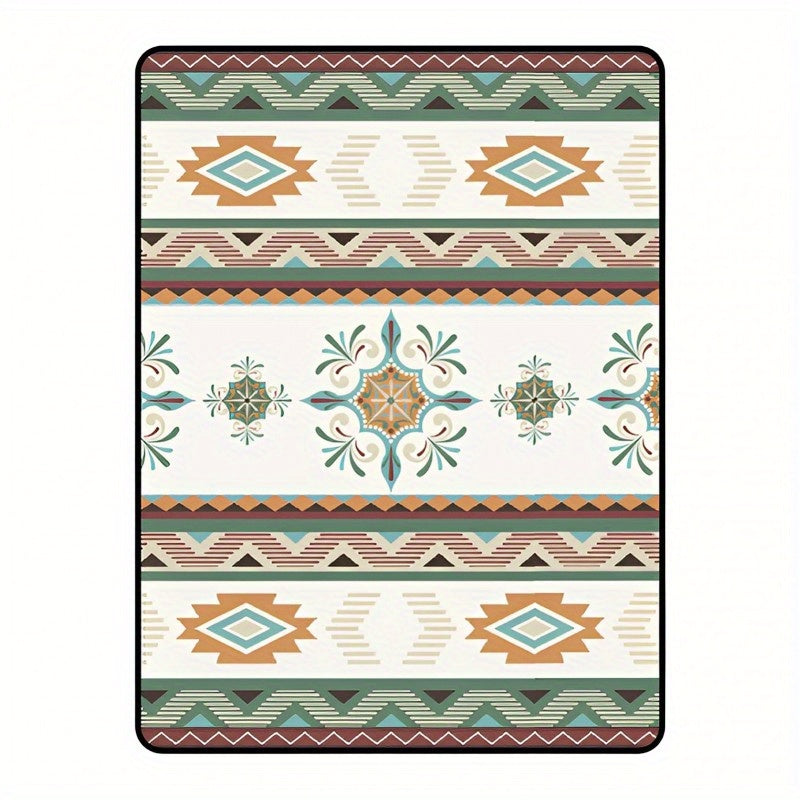 Waterproof Large Picnic Blanket - Portable Travel Camping Beach Mat with Geometric Tribal Design, Durable Machine-Woven Fabric for Outdoor, Park, Patio, Lawn, Garden & Grass Use, Park Outings, Decorative Outdoor, Easycare Material, Outdoor Enthusiasts