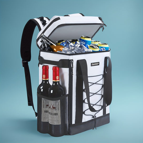 36 Cans Cooler Backpack For Camping & BBQ, Cooler Backpack With Leakproof Design, Padded Top Handle & Mesh Pocket For Easy Storage