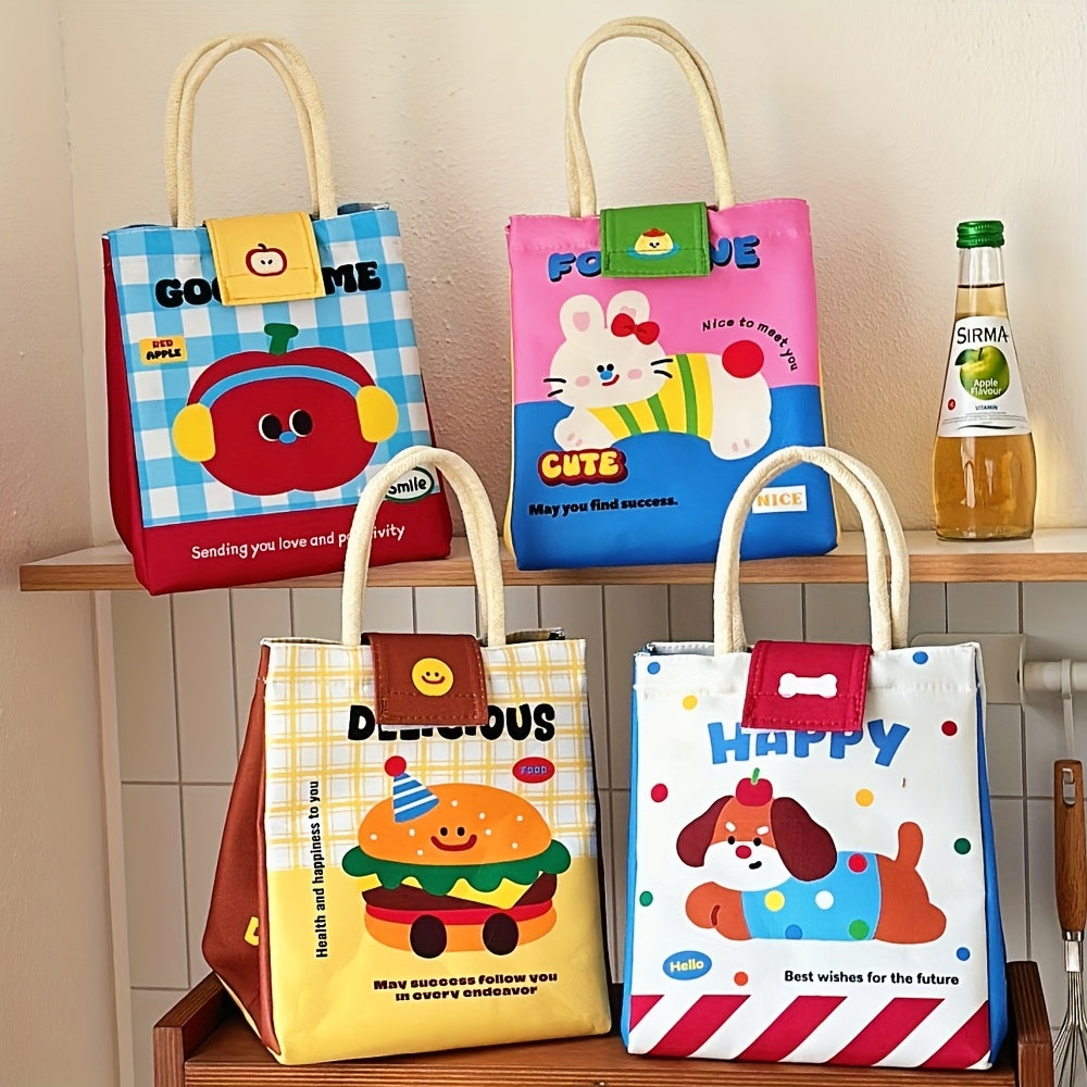 Cute Cartoon Bento Bag Cute Cartoon Thermal Preservation Bento Bag | Large Capacity Handbag for Office Worker & Student Lunch Box