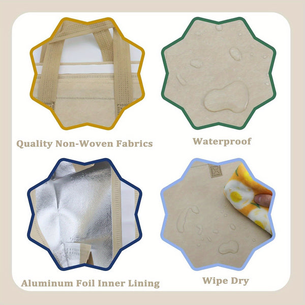 Insulated Take Out Bags 14pcs Disposable Insulated Take Out Bags - Thermal Lunch Tote with Sturdy Handles, Reusable Cooler Bags for Coffee, Tea, Milk, Food Delivery & Fresh Food Delivery, Grocery Bags, Beverage Serving