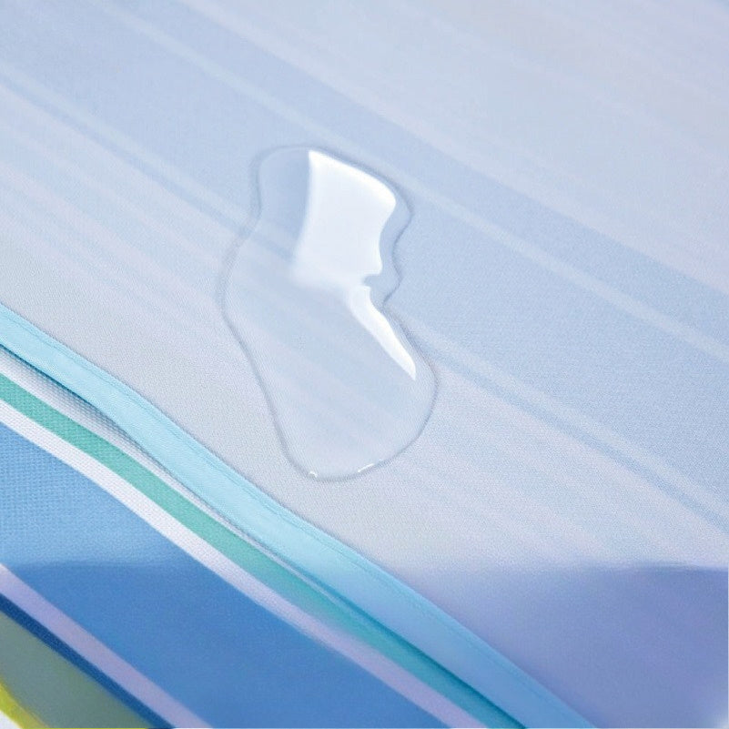 Heavy-Duty Picnic Blanket Heavy-Duty Extra Wide High Quality Picnic Blanket - All-Weather Outdoor Mat with Carry Handles, Non-Slip Beach, Camping, Tailgating Blanket - Blue & Green Striped for Grass, Park, Tent - Hand Wash Only, Picnic Mat, Grass Protecti