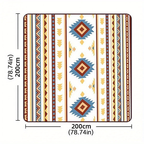 Waterproof Large Picnic Blanket - Portable Travel Camping Beach Mat with Geometric Tribal Design, Durable Machine-Woven Fabric for Outdoor, Park, Patio, Lawn, Garden & Grass Use, Park Outings, Decorative Outdoor, Easycare Material, Outdoor Enthusiasts