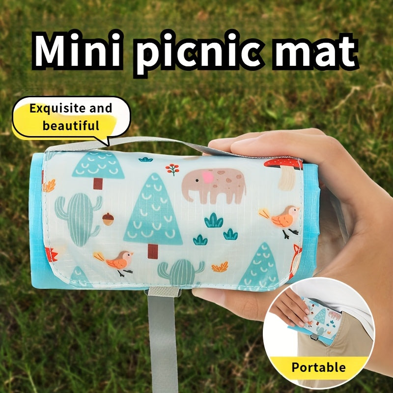 Multi-Style Portable Outdoor Picnic Mats with Pockets, Mini Beach Camping Sand-Proof Fabric. Very Suitable for Outdoor Trips, Beaches, Etc.