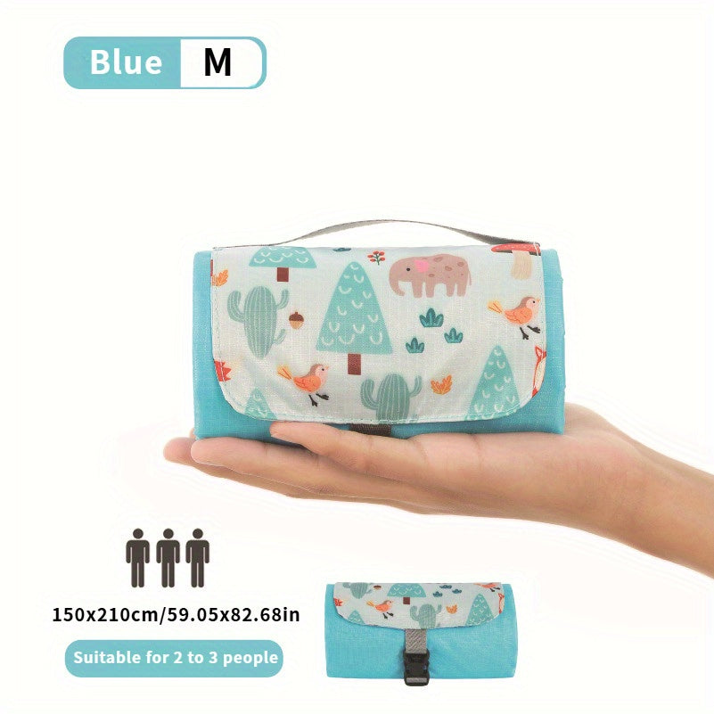 Multi-Style Portable Outdoor Picnic Mats with Pockets, Mini Beach Camping Sand-Proof Fabric. Very Suitable for Outdoor Trips, Beaches, Etc.