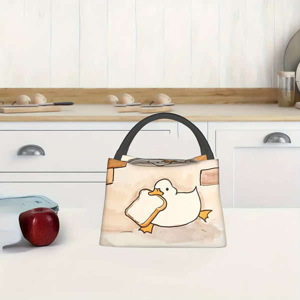 1pc Duck Pattern, Portable And Reusable Refrigerated Bag, Insulated Lunch Bag, Used For Camping, Picnicking, Beach, Home, Restaurant, Office, Outdoor. Suitable For Gifting To Friends. Family Birthday Gifts, Holiday Gifts. Local Repository