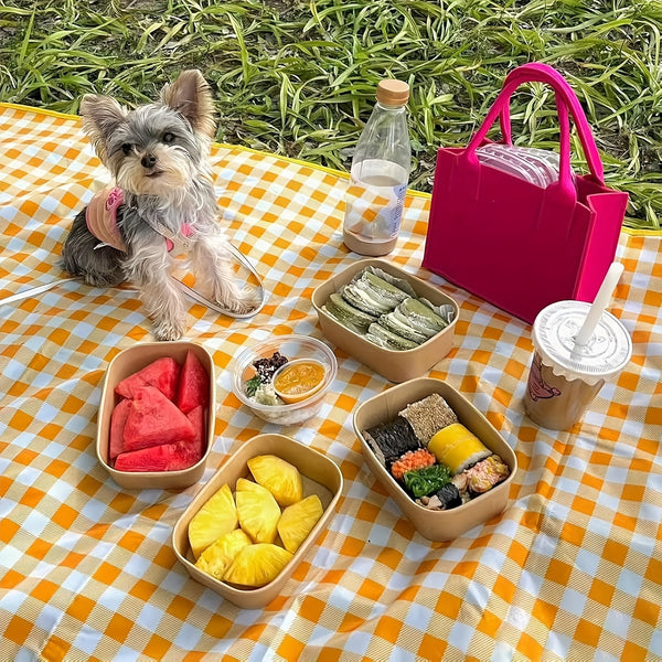 2 Extra Large Durable Picnic Mats, Waterproof And Sandproof, Foldable Beach Mats, Suitable for Camping, Picnicking, Hiking And Activities - Yellow Grid - Green Grid (79*79 Inches), Beach Blanket, Camping Mat, Beach Mat Foldable, Beach Towel, Beach Loungin