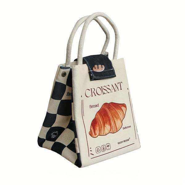 Large Capacity Insulated Lunch Bag with Thermal Insulation - Heavy-Duty Thermal Lunch Tote for Work, School, Office - Leakproof & Foldable Thermal Lunch Box, Beige\u002FBlack\u002FWhite - Keeps Food Hot\u002FCold for Hours, Durable Lunch Bag for Commute,