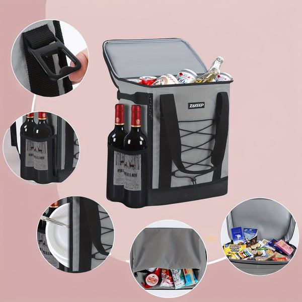 36 Cans Cooler Backpack For Camping & BBQ, Cooler Backpack With Leakproof Design, Padded Top Handle & Mesh Pocket For Easy Storage