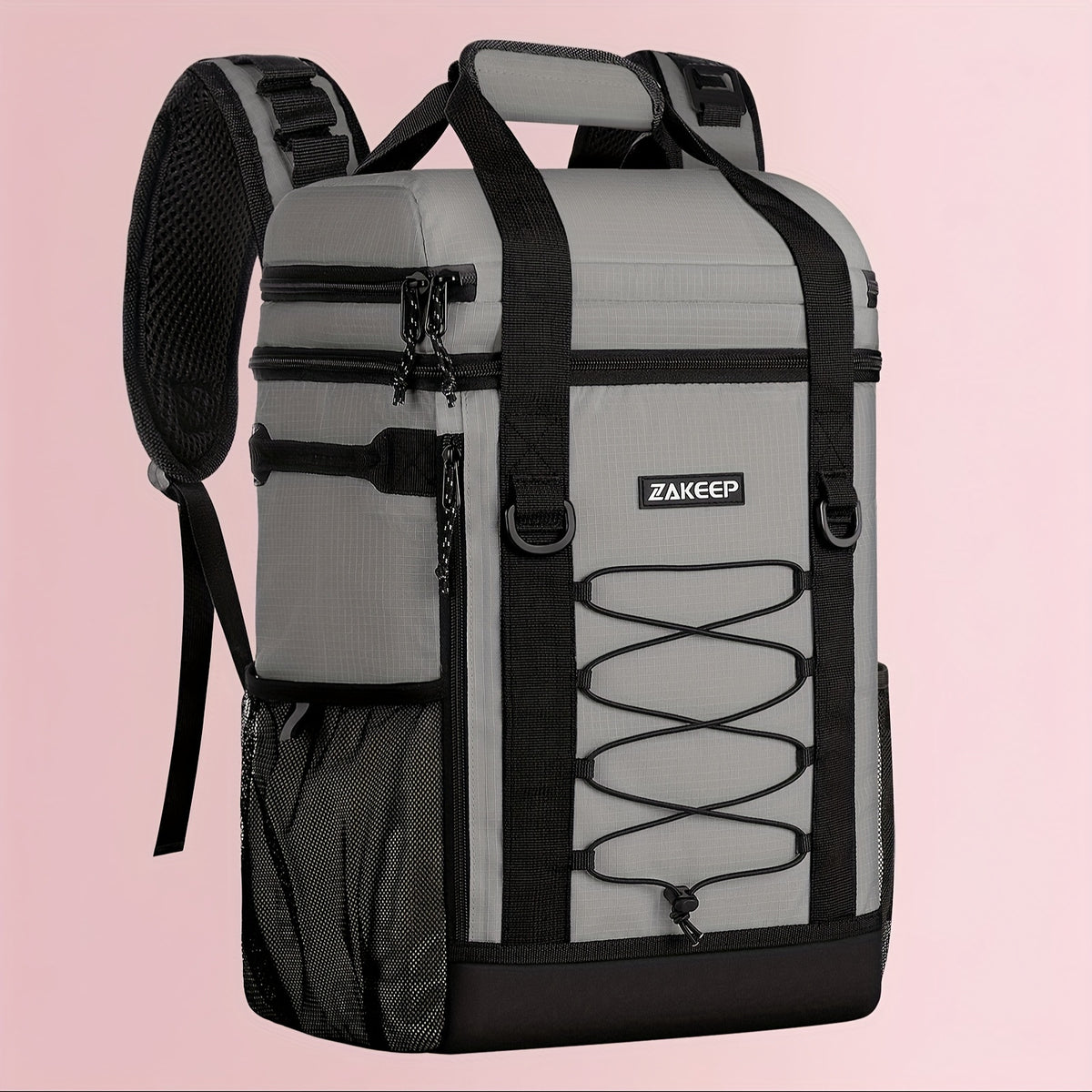 36 Cans Cooler Backpack For Camping & BBQ, Cooler Backpack With Leakproof Design, Padded Top Handle & Mesh Pocket For Easy Storage