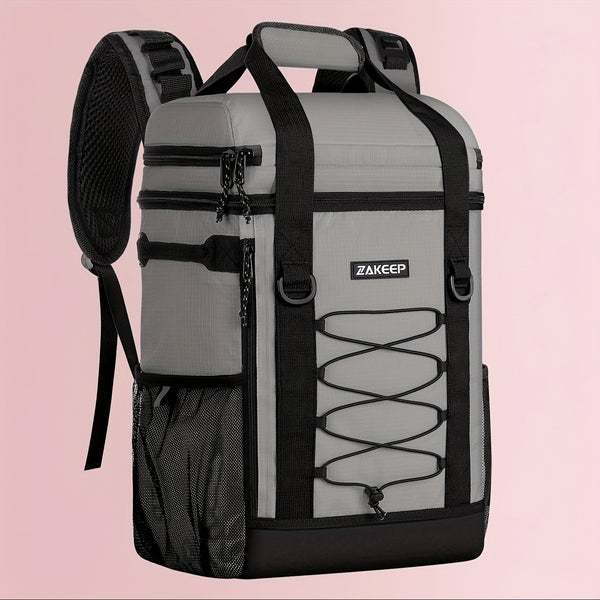 36 Cans Cooler Backpack For Camping & BBQ, Cooler Backpack With Leakproof Design, Padded Top Handle & Mesh Pocket For Easy Storage