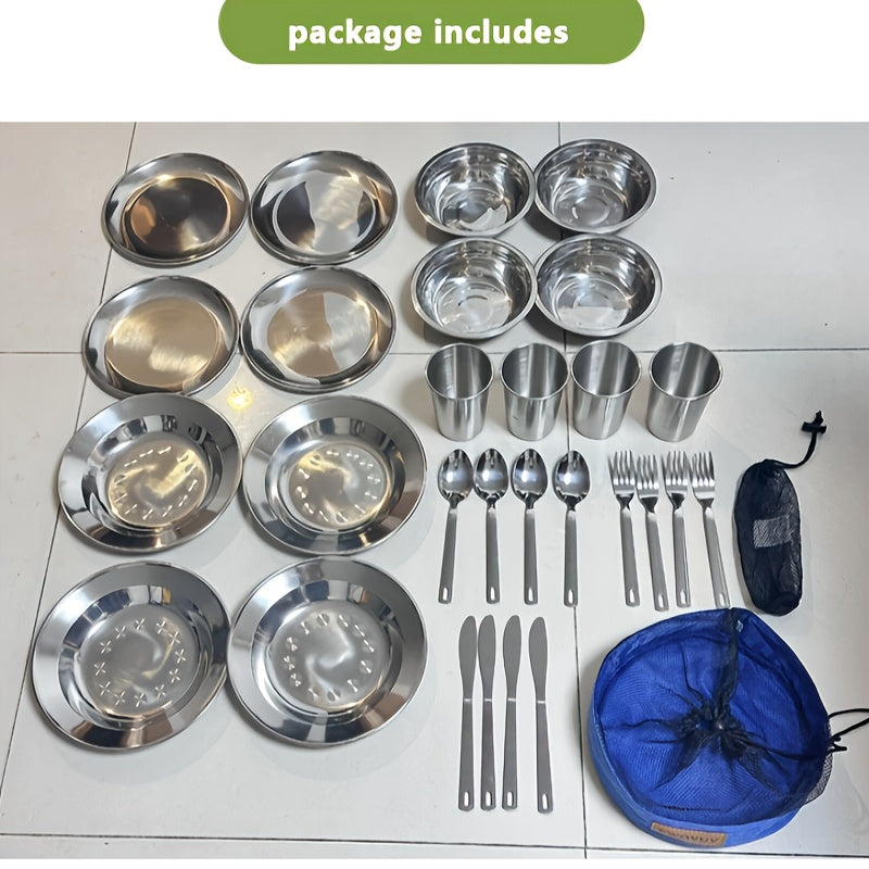 30P Home, Outdoor Cutlery, Spoons, Cups And Dishes Set