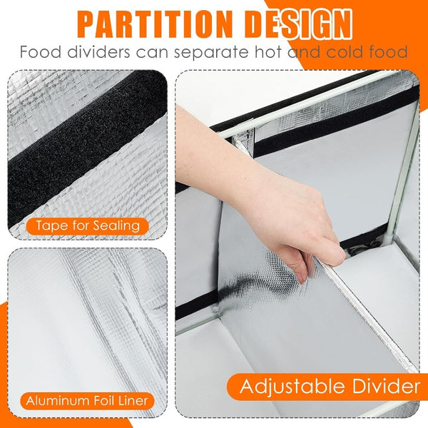 Large 16.38gal Insulated Food Delivery Bag\u002FPizza Box with Expandable Frame & Logo Pocket - Heavy-Duty Thermal Lunch Box for Pizza, Groceries, Meals | & Car Transport, Insulated Box For Food Delivery, Insulated Bags For Food Delivery, Insulated Delive