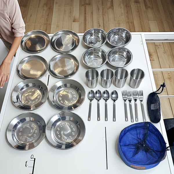30P Home, Outdoor Cutlery, Spoons, Cups And Dishes Set
