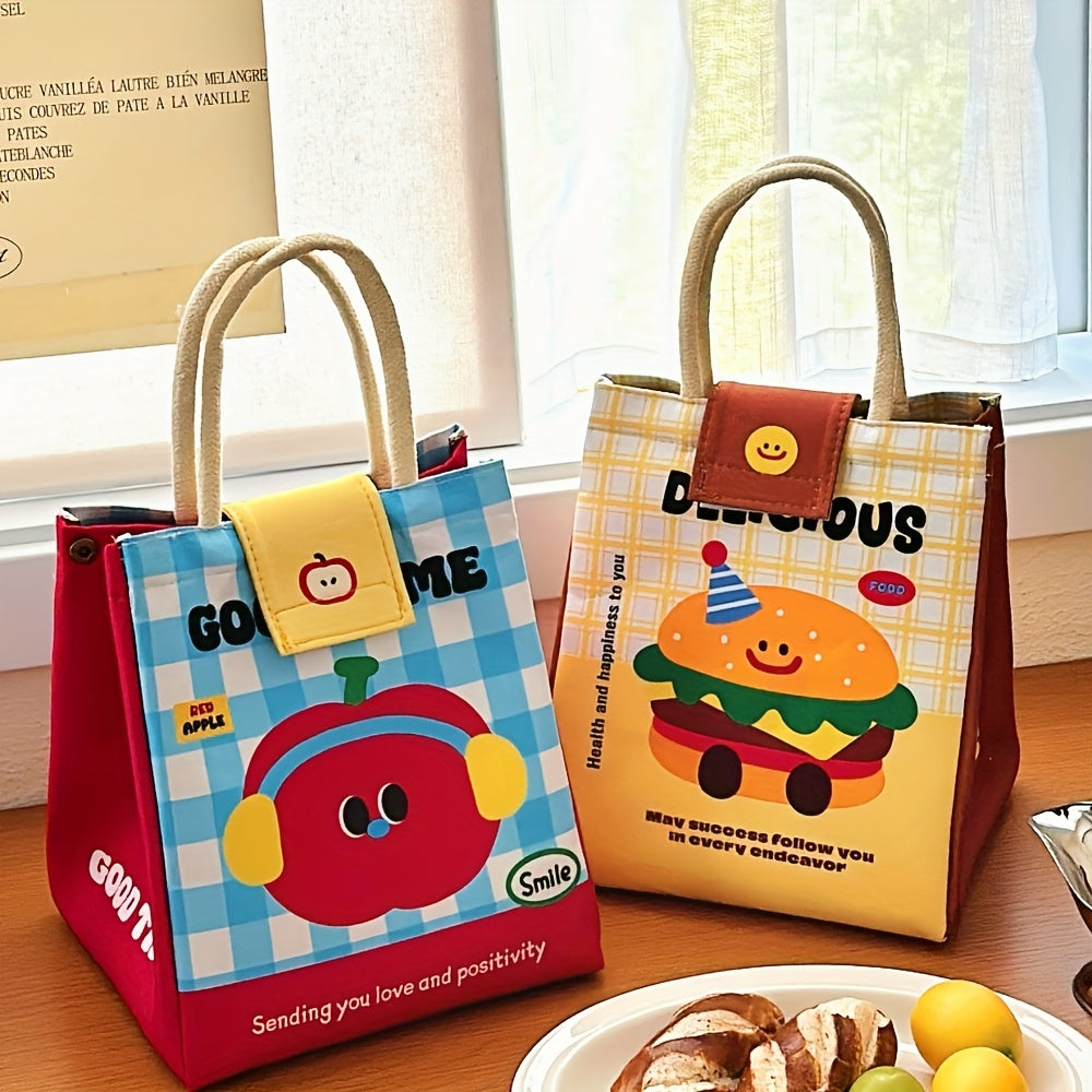Cute Cartoon Bento Bag Cute Cartoon Thermal Preservation Bento Bag | Large Capacity Handbag for Office Worker & Student Lunch Box