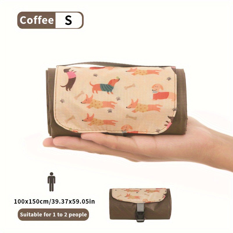 Multi-Style Portable Outdoor Picnic Mats with Pockets, Mini Beach Camping Sand-Proof Fabric. Very Suitable for Outdoor Trips, Beaches, Etc.