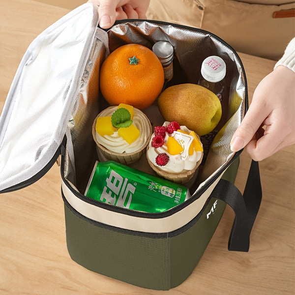 9L Outdoor Cooler Bag, Insulated Lunch Tote, Portable Thermal Lunch Box, Picnic Bag, Large Capacity Handheld Food Carrier for Camping & Work, Non-Food Contact, Perfect Back-to-School Gift