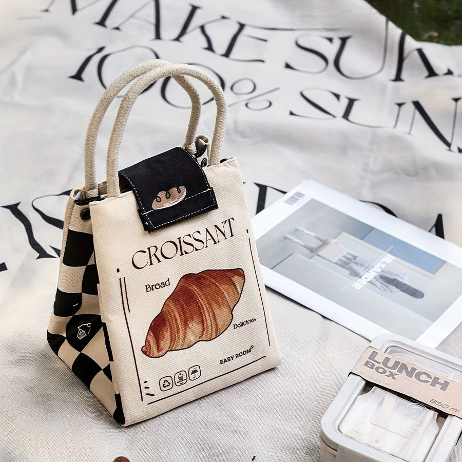 Large Capacity Insulated Lunch Bag with Thermal Insulation - Heavy-Duty Thermal Lunch Tote for Work, School, Office - Leakproof & Foldable Thermal Lunch Box, Beige\u002FBlack\u002FWhite - Keeps Food Hot\u002FCold for Hours, Durable Lunch Bag for Commute,