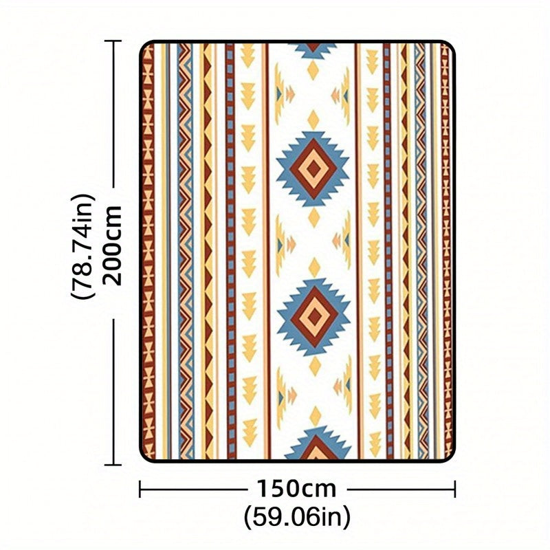 Waterproof Large Picnic Blanket - Portable Travel Camping Beach Mat with Geometric Tribal Design, Durable Machine-Woven Fabric for Outdoor, Park, Patio, Lawn, Garden & Grass Use, Park Outings, Decorative Outdoor, Easycare Material, Outdoor Enthusiasts
