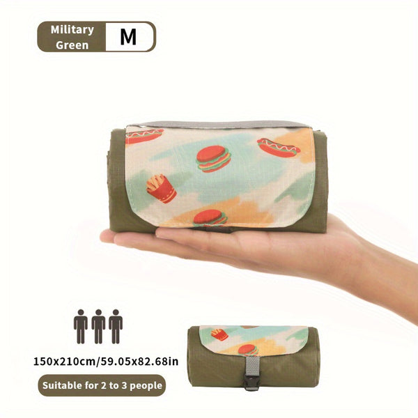 Multi-Style Portable Outdoor Picnic Mats with Pockets, Mini Beach Camping Sand-Proof Fabric. Very Suitable for Outdoor Trips, Beaches, Etc.