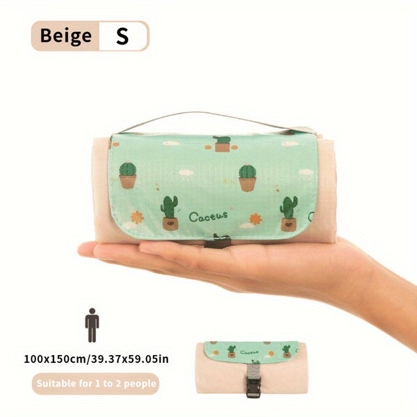 Multi-Style Portable Outdoor Picnic Mats with Pockets, Mini Beach Camping Sand-Proof Fabric. Very Suitable for Outdoor Trips, Beaches, Etc.