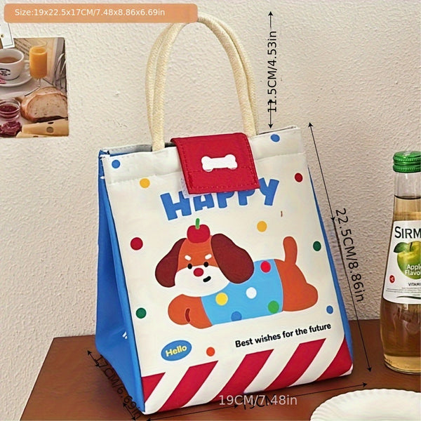 Cute Cartoon Bento Bag Cute Cartoon Thermal Preservation Bento Bag | Large Capacity Handbag for Office Worker & Student Lunch Box