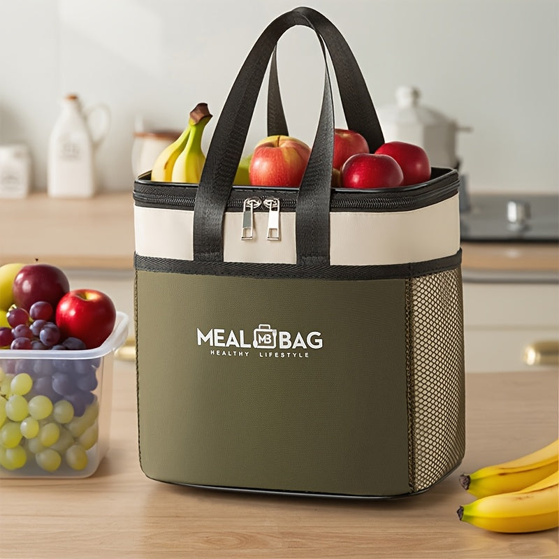 9L Outdoor Cooler Bag, Insulated Lunch Tote, Portable Thermal Lunch Box, Picnic Bag, Large Capacity Handheld Food Carrier for Camping & Work, Non-Food Contact, Perfect Back-to-School Gift