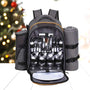 Free Picnic Mat 4-person Picnic Basket Backpack with Insulated Cooler Compartment, Wine Rack, Wool Blanket, And Cutlery Set. A Must-have for Winter Travel, Perfect As A Christmas Gift, New Year Gift, Couple Gift, Family Gift