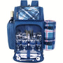 Free Fleece Blanket Included 2-4 Person Picnic Basket Backpack With Insulated, Leak-proof, Cooler Compartment, Wine Rack, Fleece Blanket, And Cutlery Set. Suitable For Both Men And Women. Perfect Thanksgiving, Christmas, And New Year'S Gift.