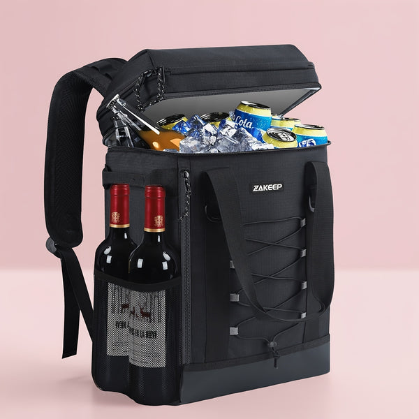 36 Cans Cooler Backpack For Camping & BBQ, Cooler Backpack With Leakproof Design, Padded Top Handle & Mesh Pocket For Easy Storage