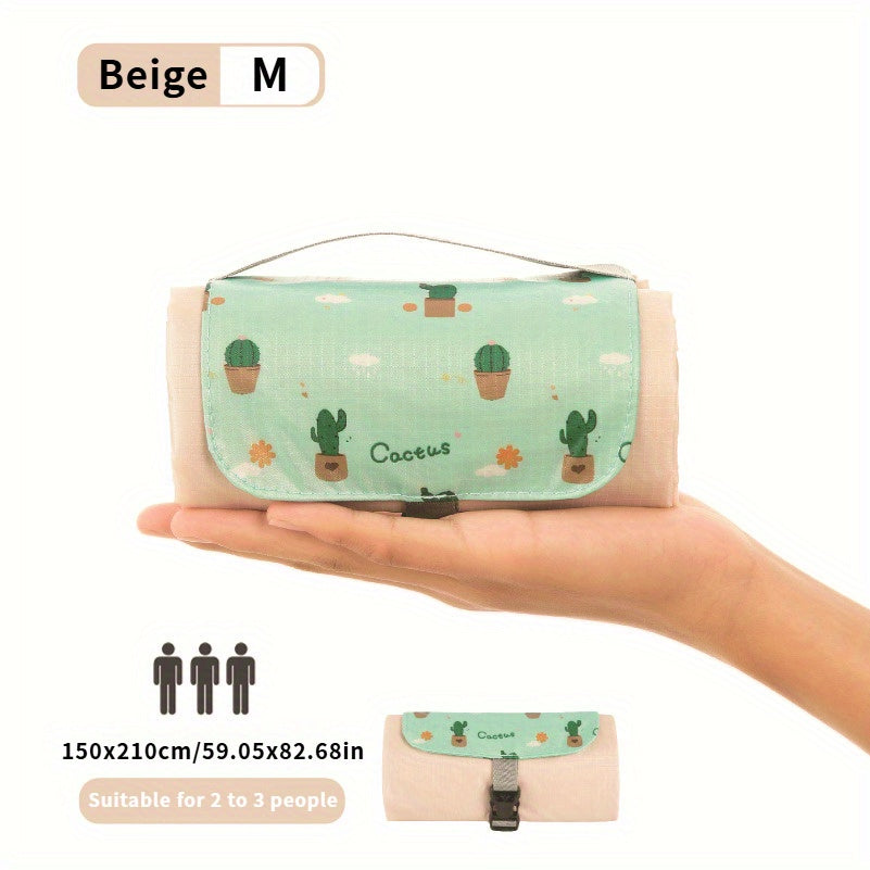 Multi-Style Portable Outdoor Picnic Mats with Pockets, Mini Beach Camping Sand-Proof Fabric. Very Suitable for Outdoor Trips, Beaches, Etc.