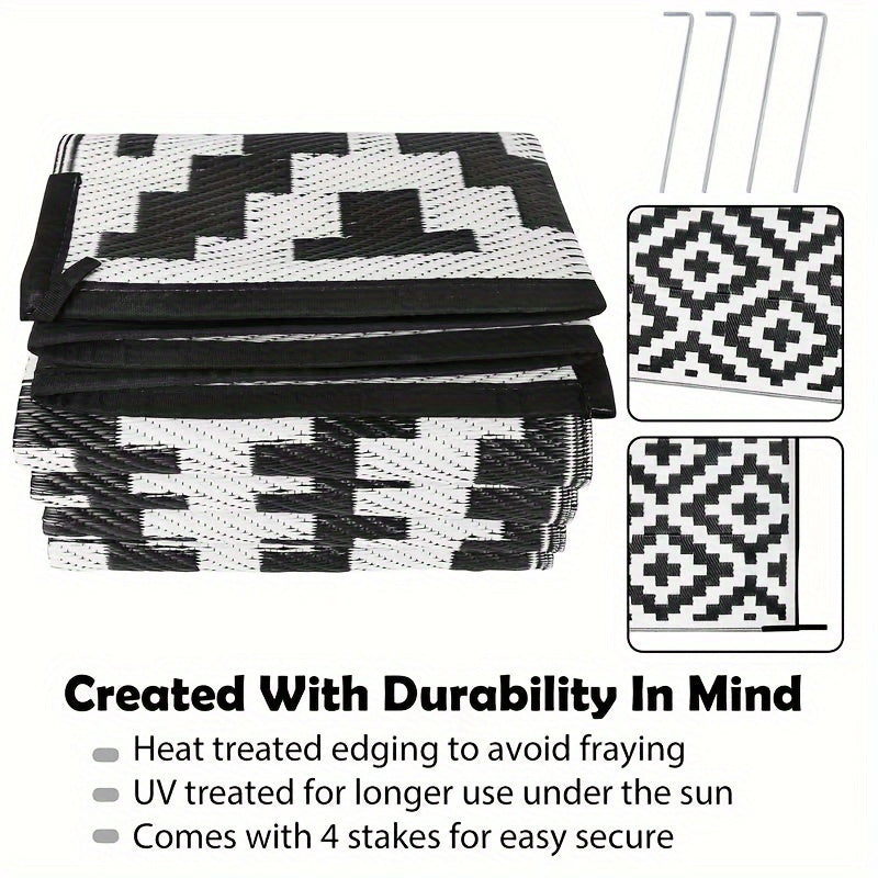 Extra-Large RV Camping Mat, Outdoor Picnic Blanket, 6*9ft Beach Mat, Ideal for Grass Parties, Outdoor Pad, Camping Mat for Vehicles, Camping Equipment And Accessories, Tent Mat, Camping Floor Mat, Camping Rugs, Grass Party Mat, Outdoor Flooring