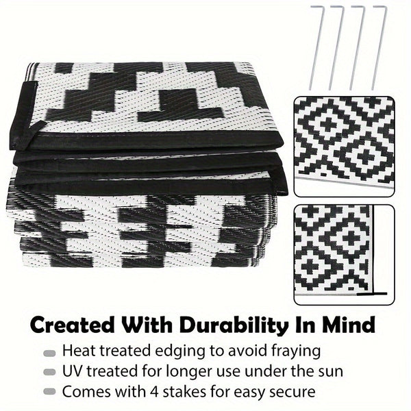 Extra-Large RV Camping Mat, Outdoor Picnic Blanket, 6*9ft Beach Mat, Ideal for Grass Parties, Outdoor Pad, Camping Mat for Vehicles, Camping Equipment And Accessories, Tent Mat, Camping Floor Mat, Camping Rugs, Grass Party Mat, Outdoor Flooring