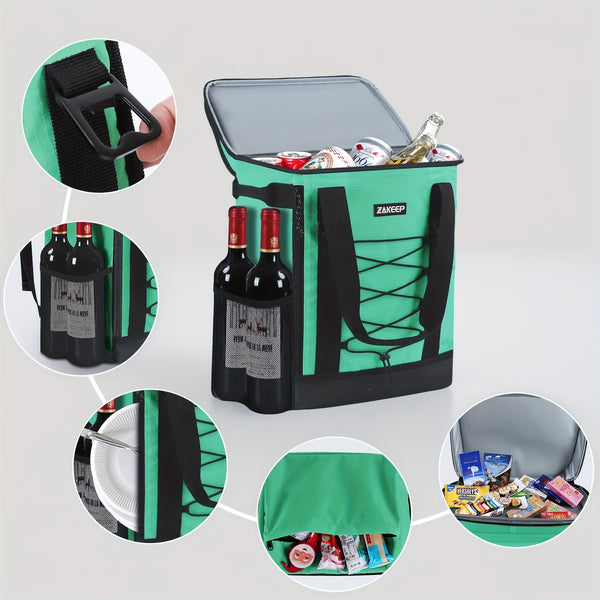 36 Cans Cooler Backpack For Camping & BBQ, Cooler Backpack With Leakproof Design, Padded Top Handle & Mesh Pocket For Easy Storage