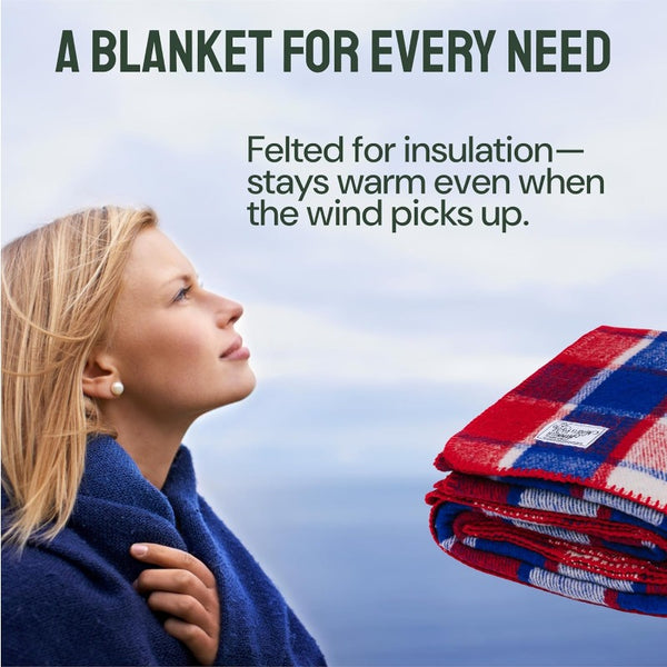 Heavyweight 80% Merino Wool Camping Blanket 66\
