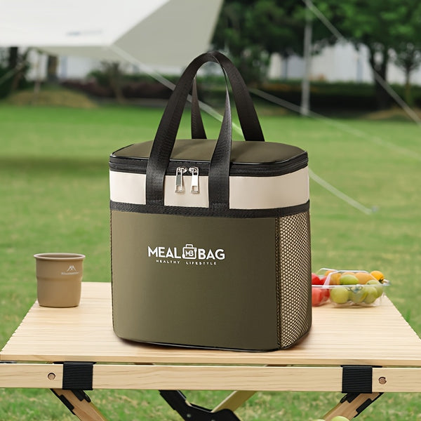 9L Outdoor Cooler Bag, Insulated Lunch Tote, Portable Thermal Lunch Box, Picnic Bag, Large Capacity Handheld Food Carrier for Camping & Work, Non-Food Contact, Perfect Back-to-School Gift