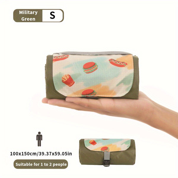 Multi-Style Portable Outdoor Picnic Mats with Pockets, Mini Beach Camping Sand-Proof Fabric. Very Suitable for Outdoor Trips, Beaches, Etc.