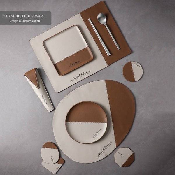 Portable Tableware Set with Leather Case - Compact Travel & Camping Cutlery Kit (Spoon & Chopsticks) - Elegant Outdoor Dining Set, Ideal for, Picnics, Gifts for s &