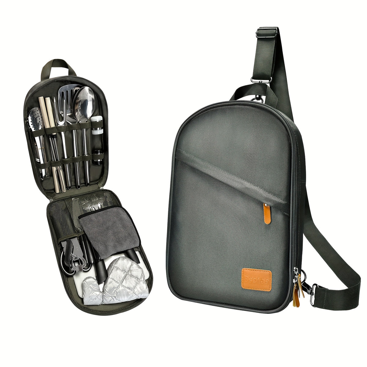 Portable Camping Kitchen Utensil Set-31pcs Camping Essentials Camping Accessories Gear Must Haves Camping Cookware Kit, Stainless Steel Outdoor Cooking And Grilling Utensil Organizer Travel Set Perfect For Travel, Picnics, RVs, BBQ, Parties And More