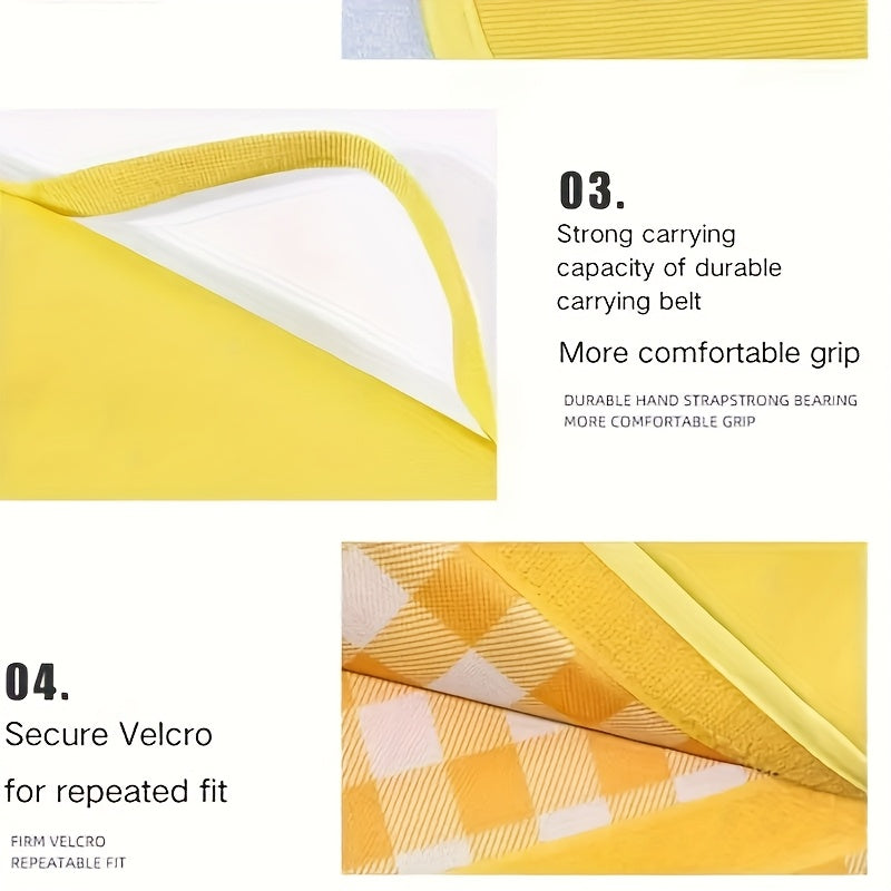 2 Extra Large Durable Picnic Mats, Waterproof And Sandproof, Foldable Beach Mats, Suitable for Camping, Picnicking, Hiking And Activities - Yellow Grid - Green Grid (79*79 Inches), Beach Blanket, Camping Mat, Beach Mat Foldable, Beach Towel, Beach Loungin